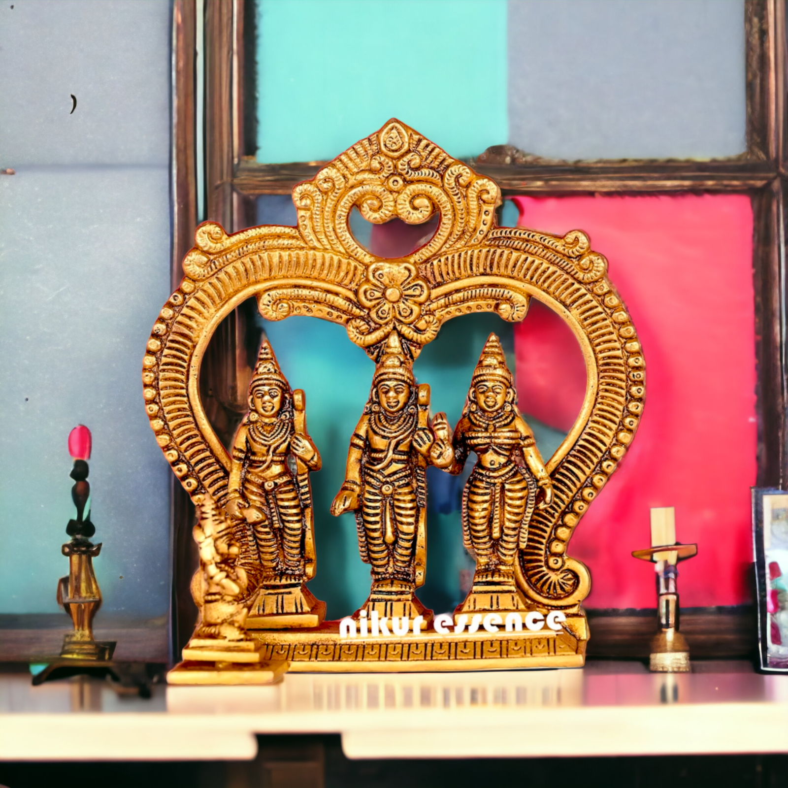 Solid Brass Ram Darbar idol - 6.5 inches Nikuressence