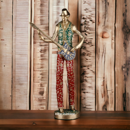 Large Brass Musical Set 5 Men with Stone Work Idol - 29 inches Nikuressence