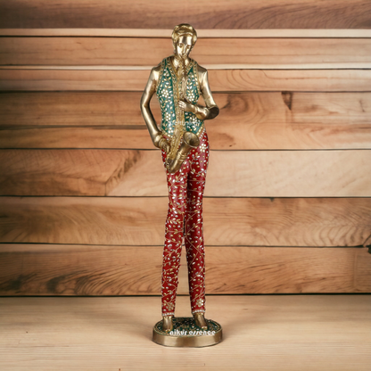 Large Brass Musical Set 5 Men with Stone Work Idol - 29 inches Nikuressence