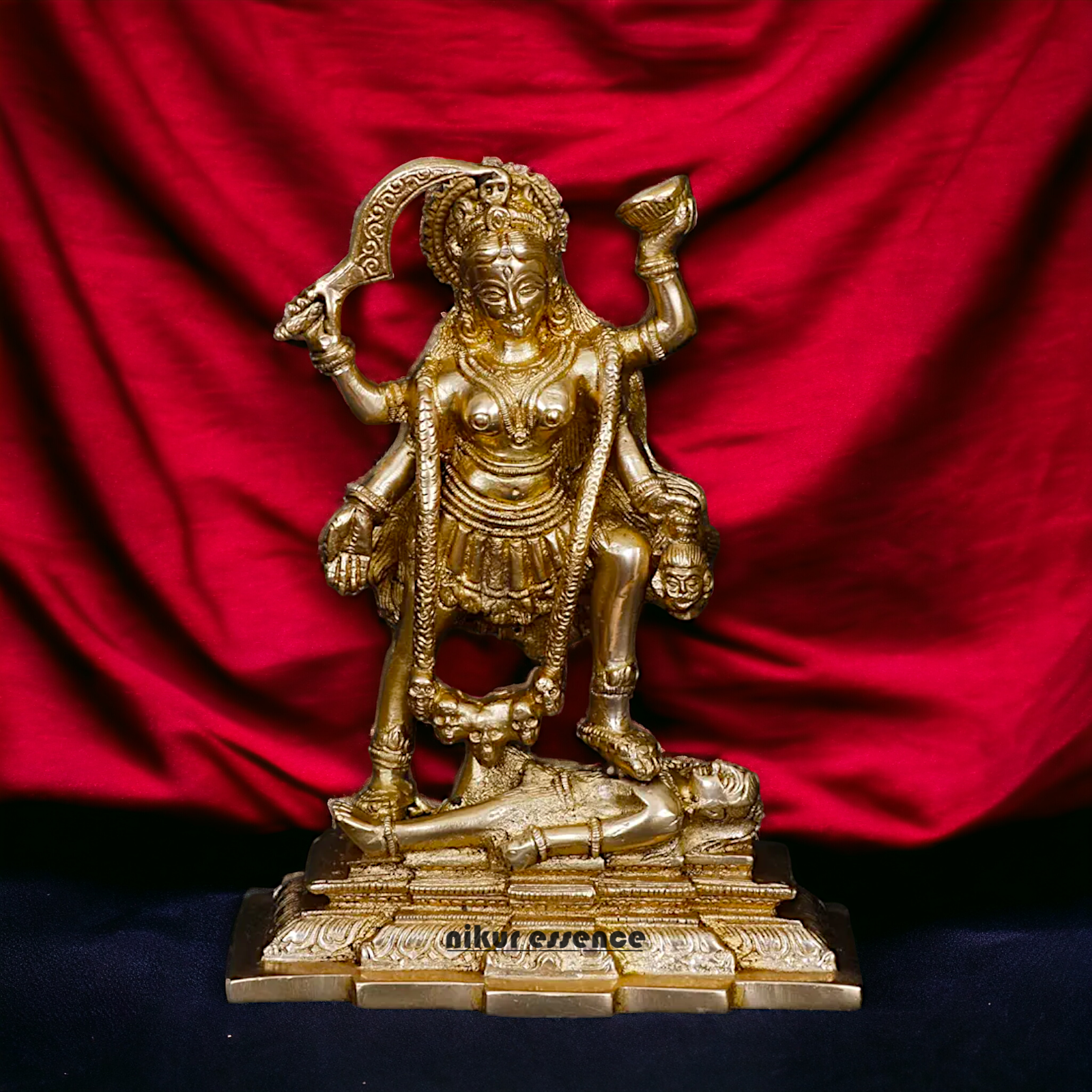 Solid Brass Goddess Maa Kali Idol - 19 cm Nikuressence