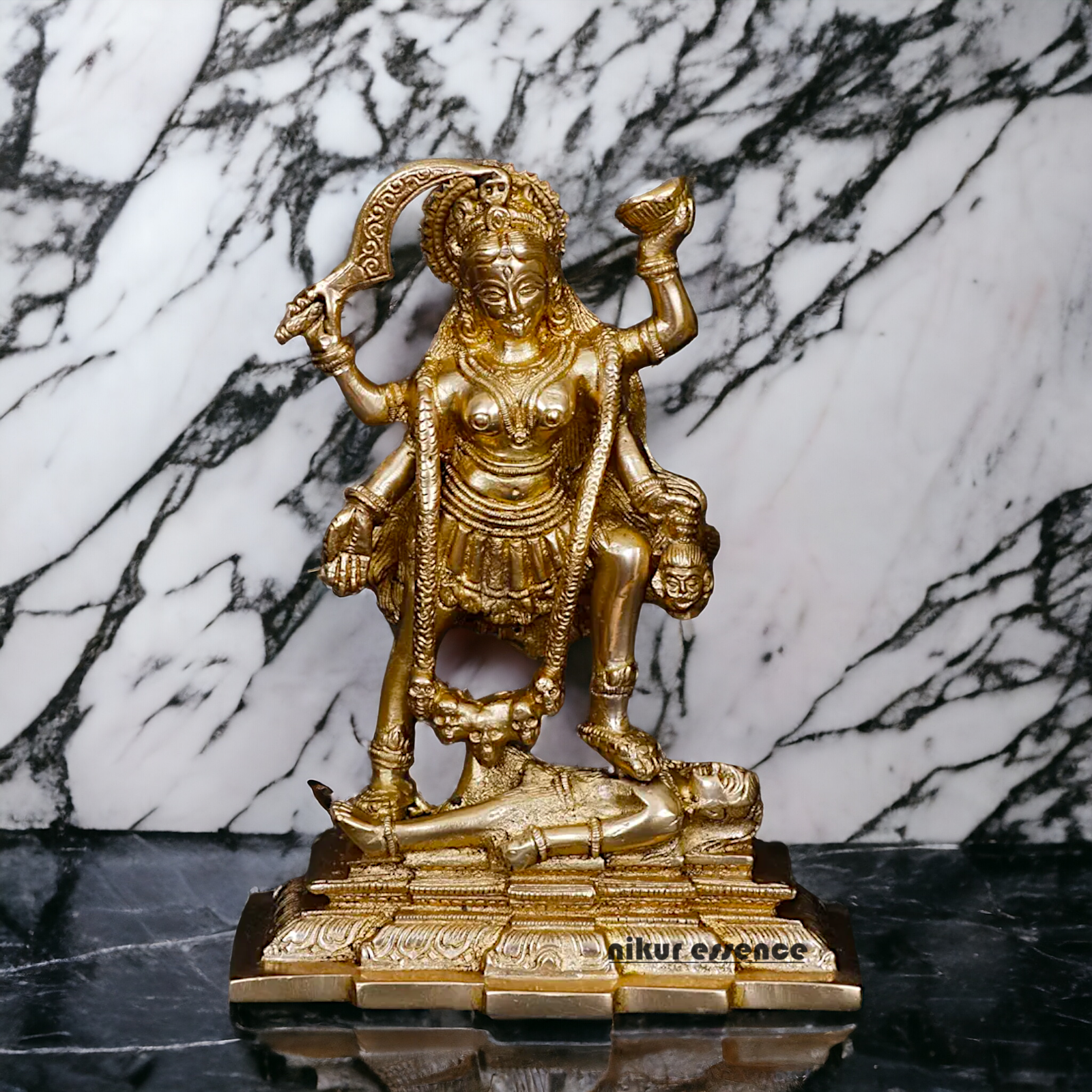 Solid Brass Goddess Maa Kali Idol - 19 cm Nikuressence