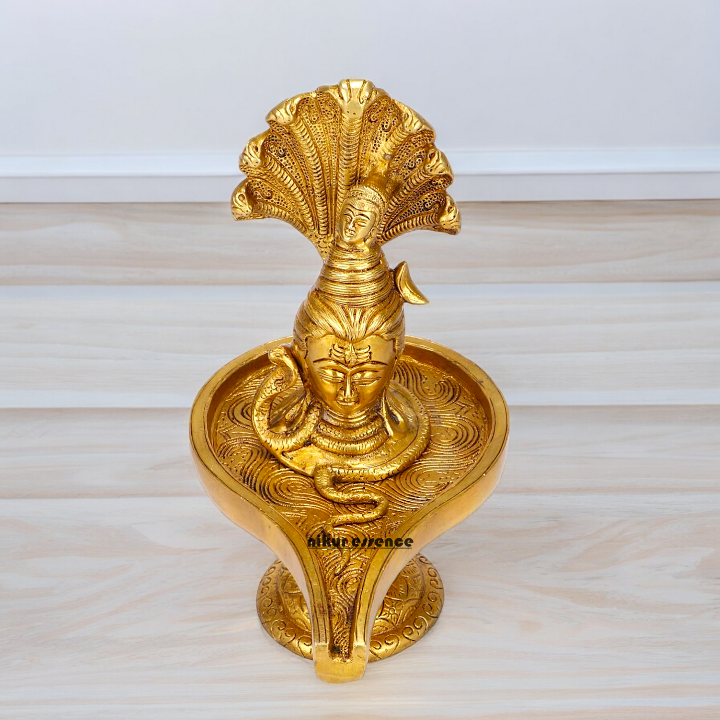 Pure Braas Shivling Sheshnag with Shiva Idol - 10 inches Nikuressence