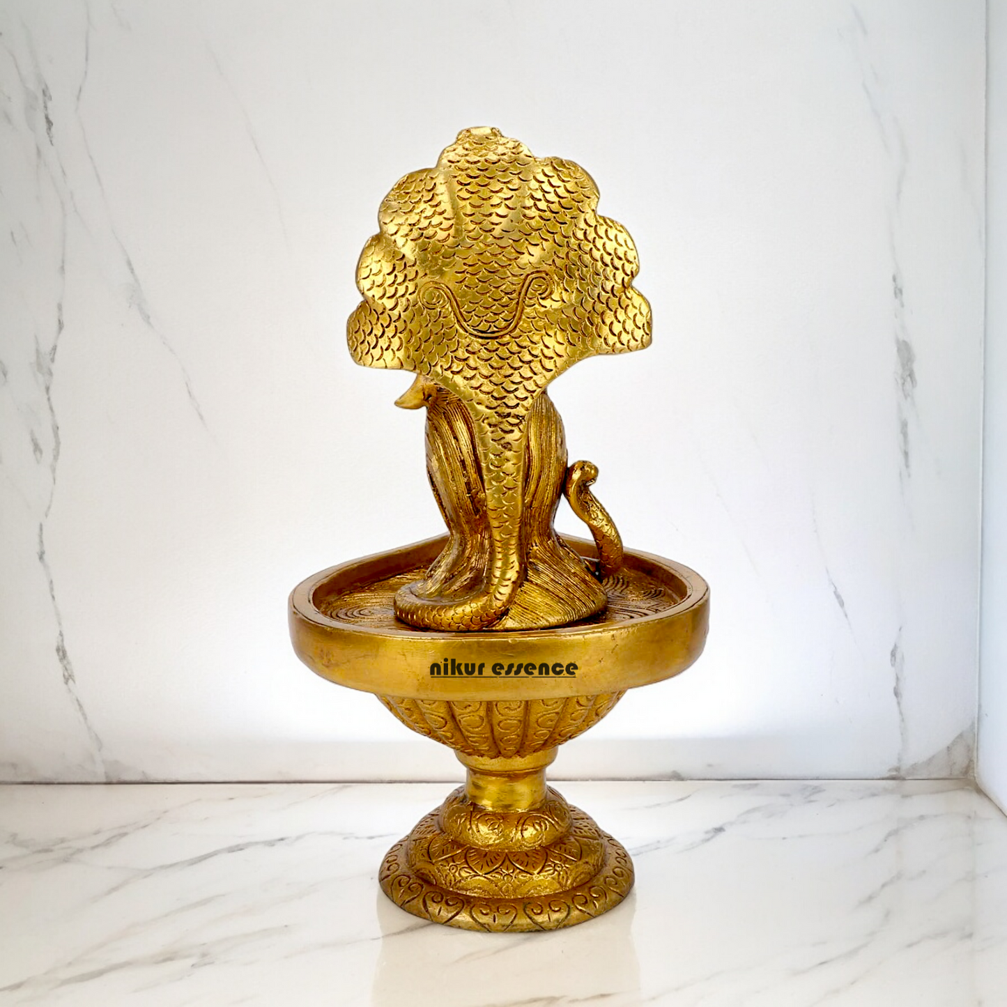 Pure Braas Shivling Sheshnag with Shiva Idol - 10 inches Nikuressence