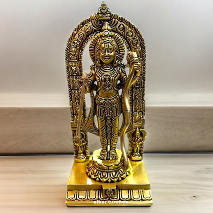 Antique Brass Ram Lalla Idol - 9 Inches Nikuressence