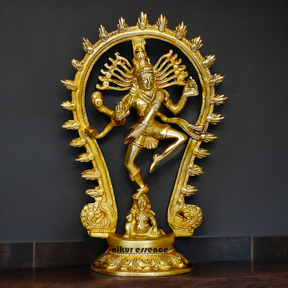 Goddess Solid Brass Nataraja Shiva idol - 28 cm Nikuressence