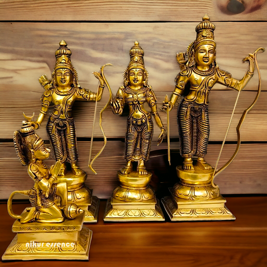 Pure brass Ram Darbar Set Idol - 18 inches Nikuressence