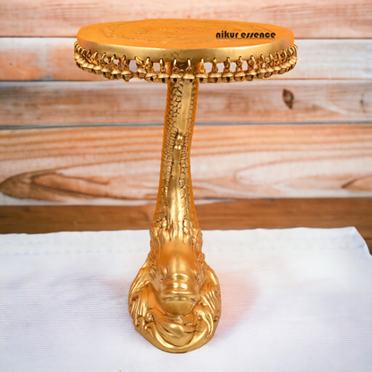 Pure Brass Fish Chowki with Bells Ghungroo - 55 cm Nikuressence