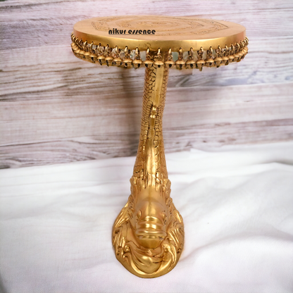 Pure Brass Fish Chowki with Bells Ghungroo - 55 cm Nikuressence