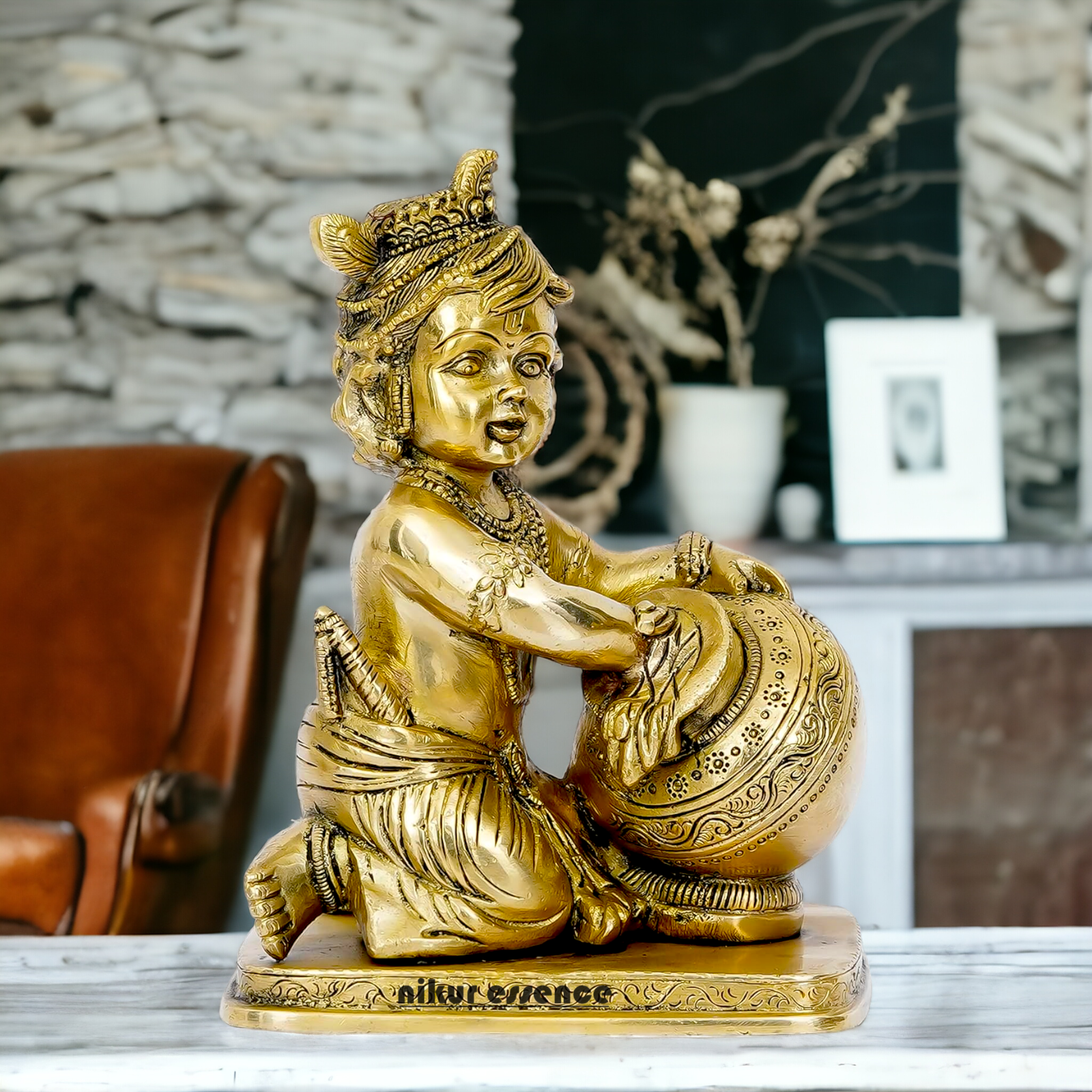 Buy Solid Brass Bal Krishna Idol- 18 cm Nikuressence