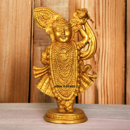 Solid Brass shreenath ji Idol - 35.56 cm Nikuressence