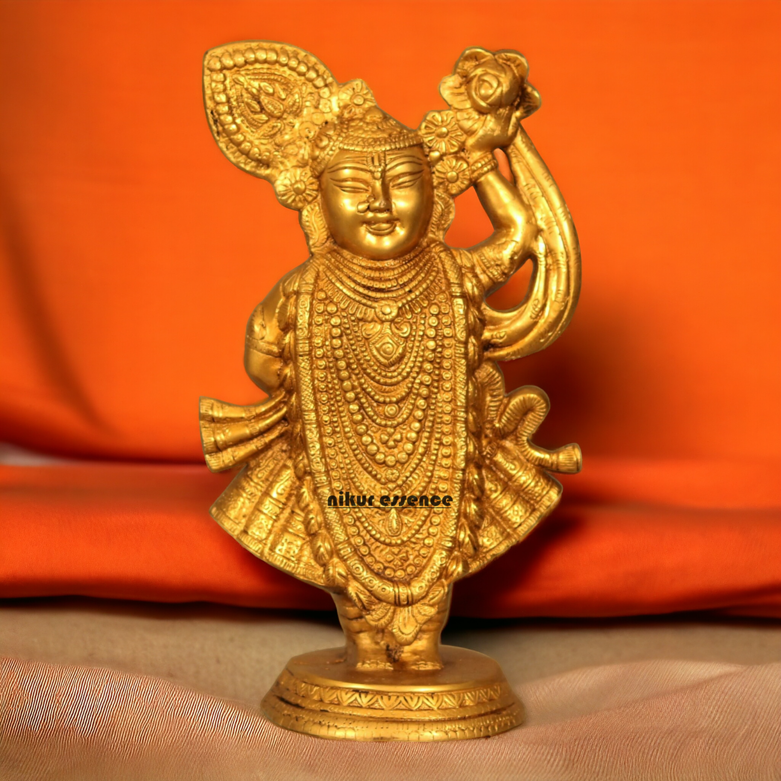 Solid Brass shreenath ji Idol - 35.56 cm Nikuressence