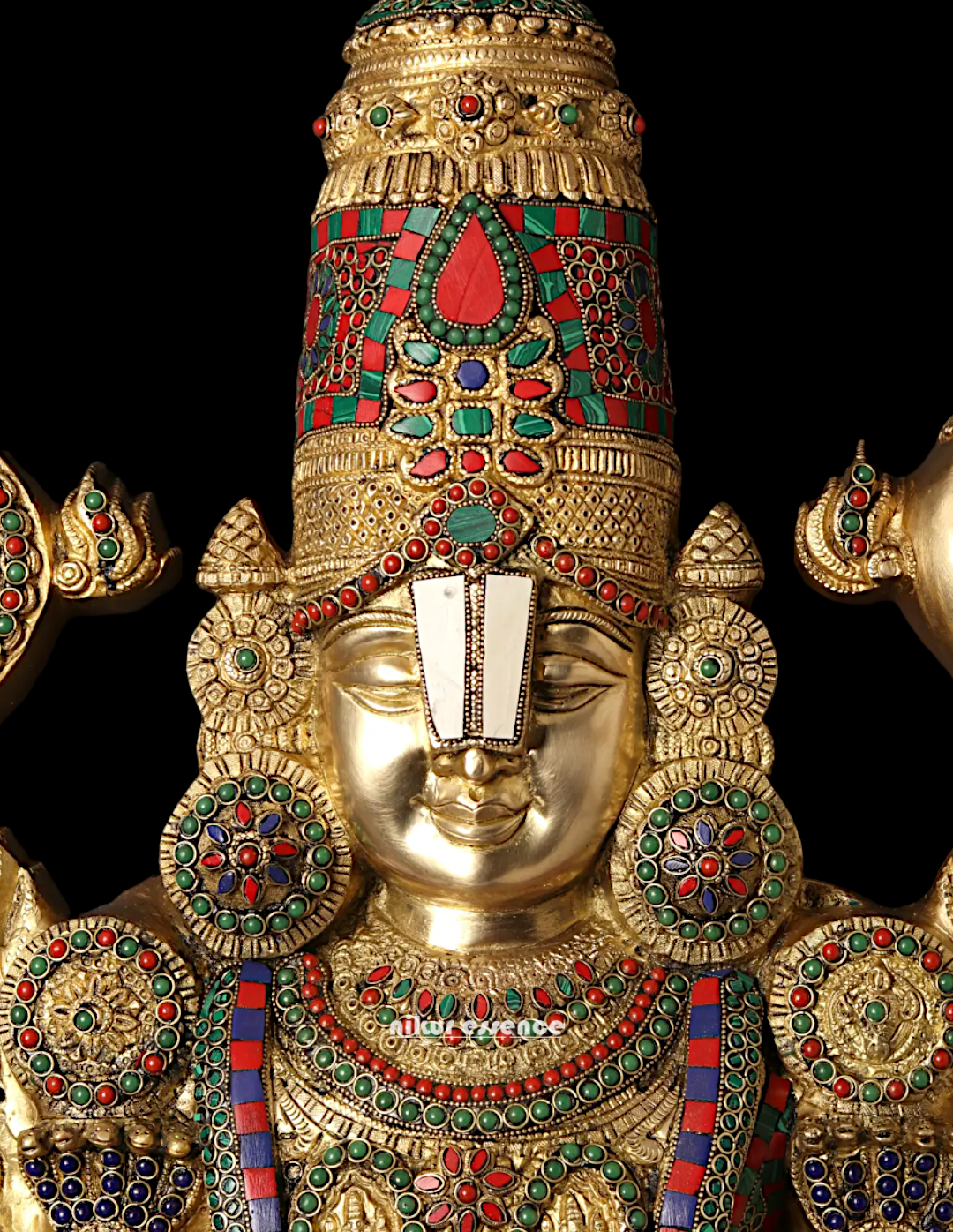 Lord Tirupati Balaji Brass with Stone Work - 117 cm Nikuressence