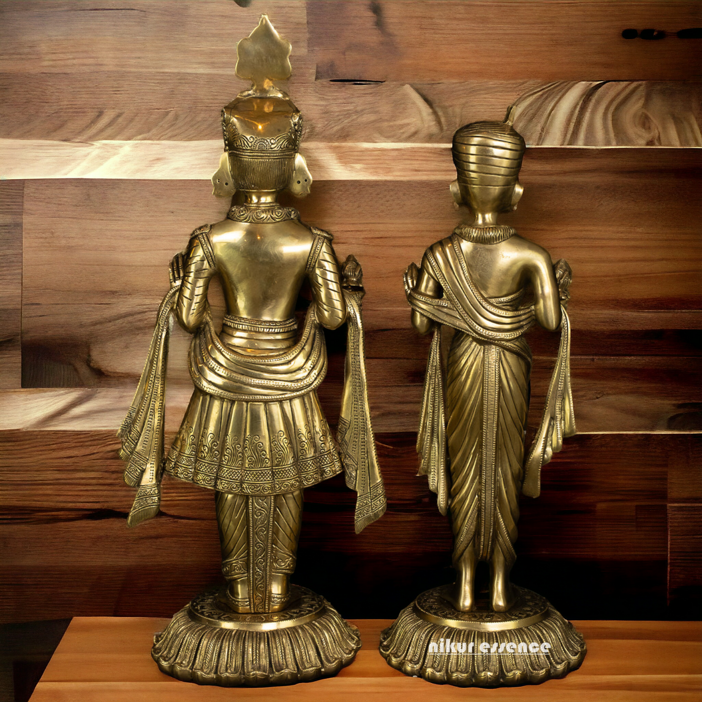 Lord Swaminarayan and Gunatitanand Swami Akshar Purushottam Solid Brass idol - 23 inches Nikuressence