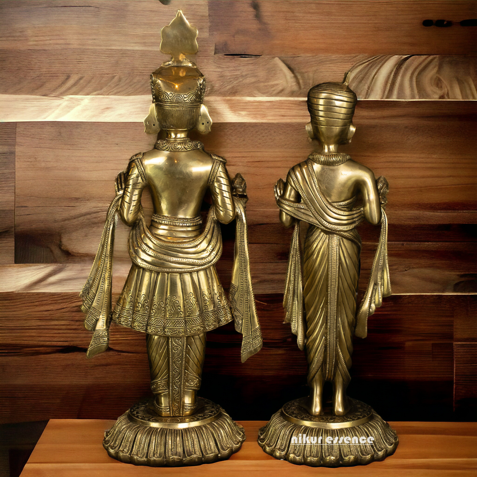 Lord Swaminarayan and Gunatitanand Swami Akshar Purushottam Solid Brass idol - 23 inches Nikuressence