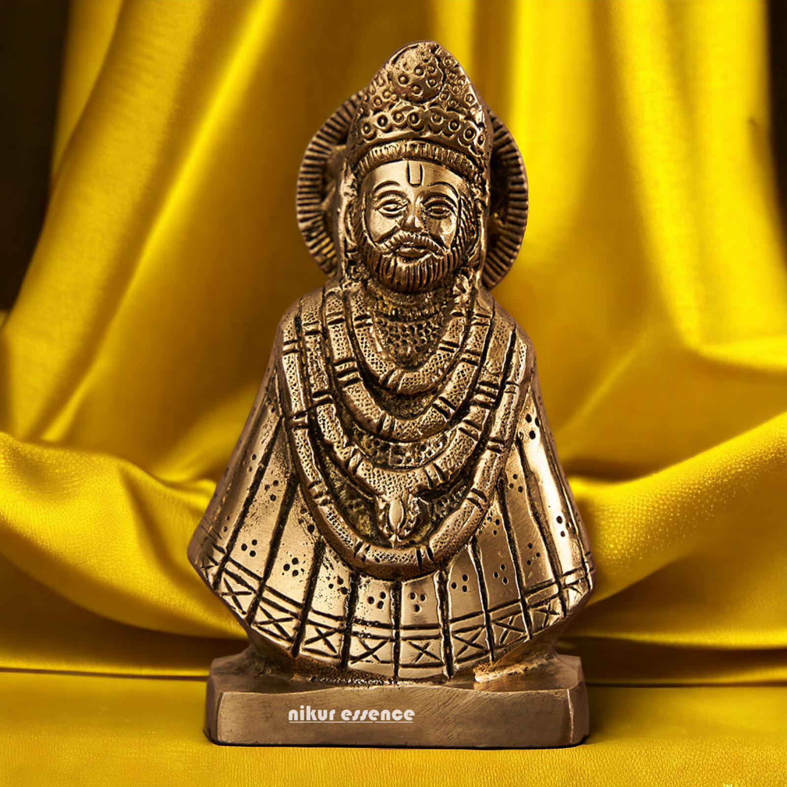 Antique Brass khatu Shyam Ji Idol - 9.5 cm Nikuressence