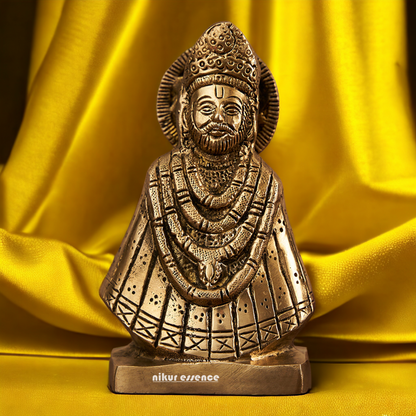 Antique Brass khatu Shyam Ji Idol - 9.5 cm Nikuressence