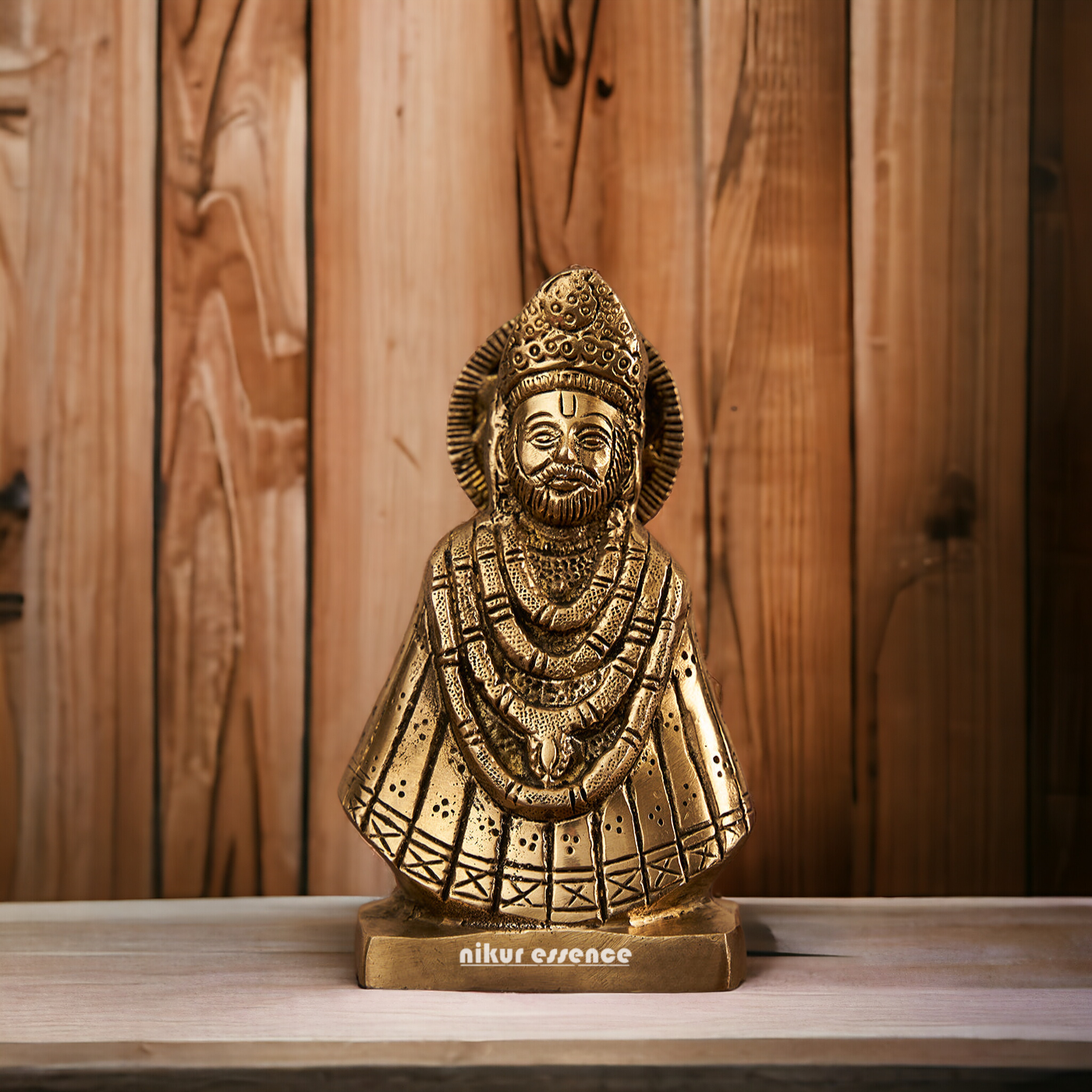 Antique Brass khatu Shyam Ji Idol - 9.5 cm Nikuressence