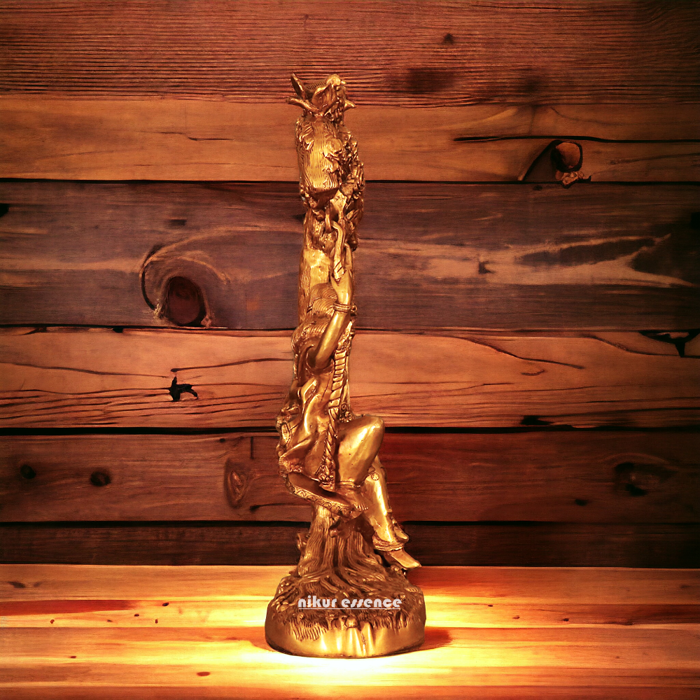 Solid Brass Radha Krishna swing jhula idol - 52 cm Nikuressence