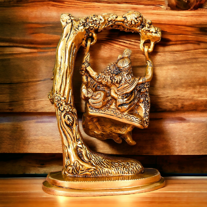Pure Brass Radha Krishna swing Jhula Beautiful idol - 15 cm Nikuressence
