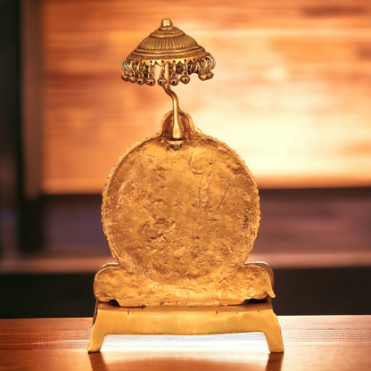 Solid Brass Ganesha Vinayaka Sitting on Singhasan - 48.76 cm Nikuressence