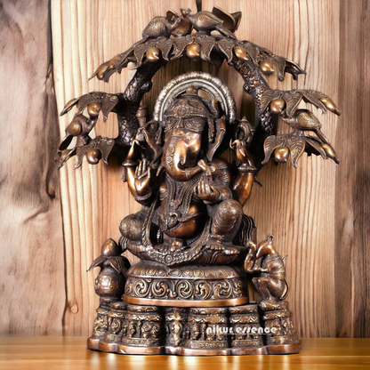 Brass Ganesh with Tree Beautiful Idol- 28 inches Nikuressence