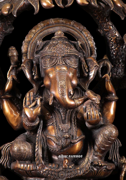 Brass Ganesh with Tree Beautiful Idol- 28 inches Nikuressence