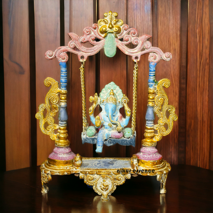 Shop Brass Ganesha Swing Jhula Idol - 19 inches Nikuressence