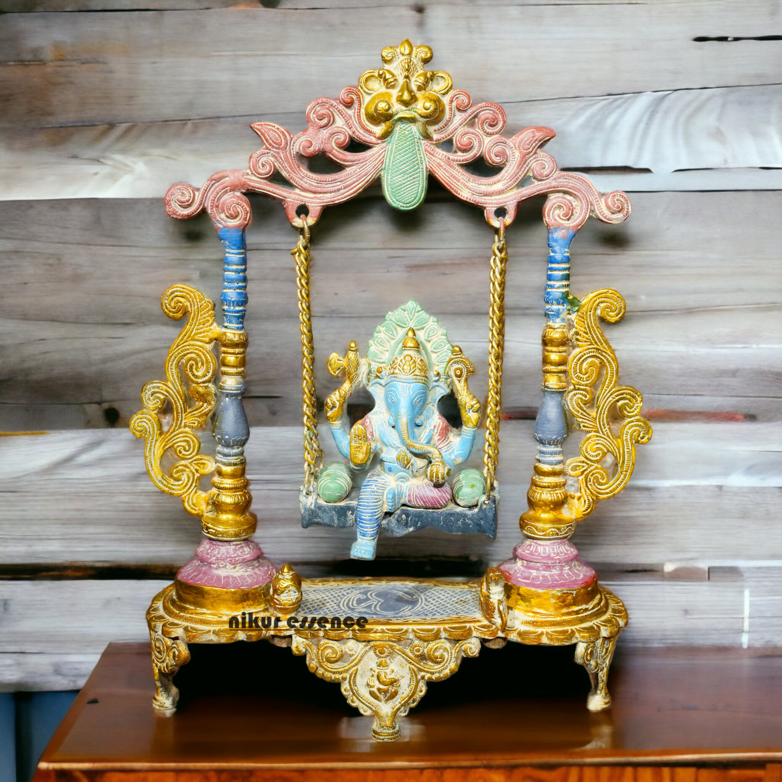 Shop Brass Ganesha Swing Jhula Idol - 19 inches Nikuressence
