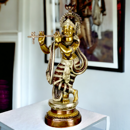 Buy Big Size Of Krishna Statue in brass with Intricately Designed | 35 inch Height nikuressence