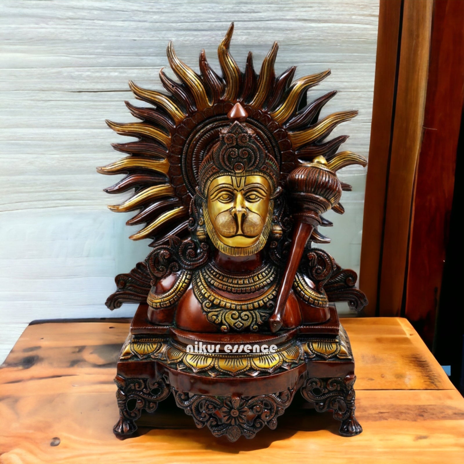 Buy Face Hanuman Brass Idol - 13.976 inches Nikuressence