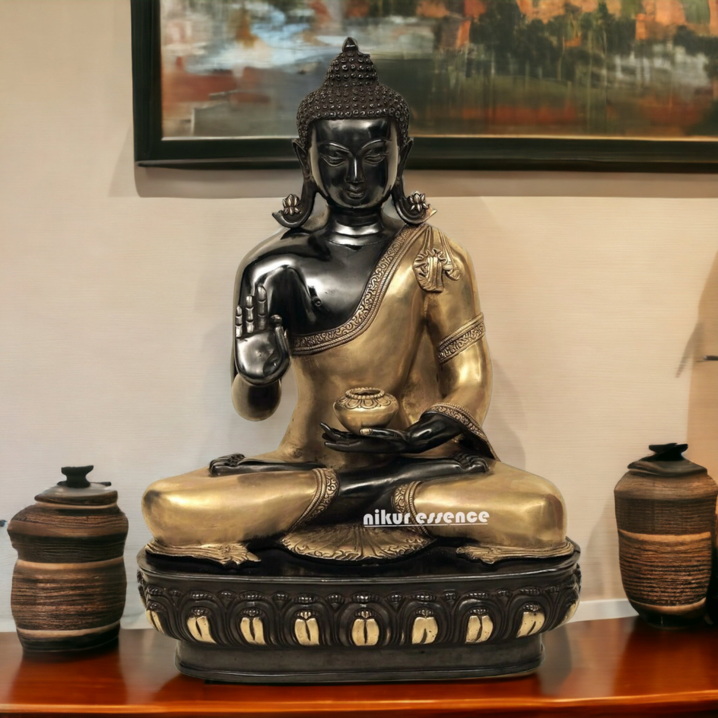 Shop Buddha Sitting Meditation Brass Idol- 21.063 inches Nikuressence