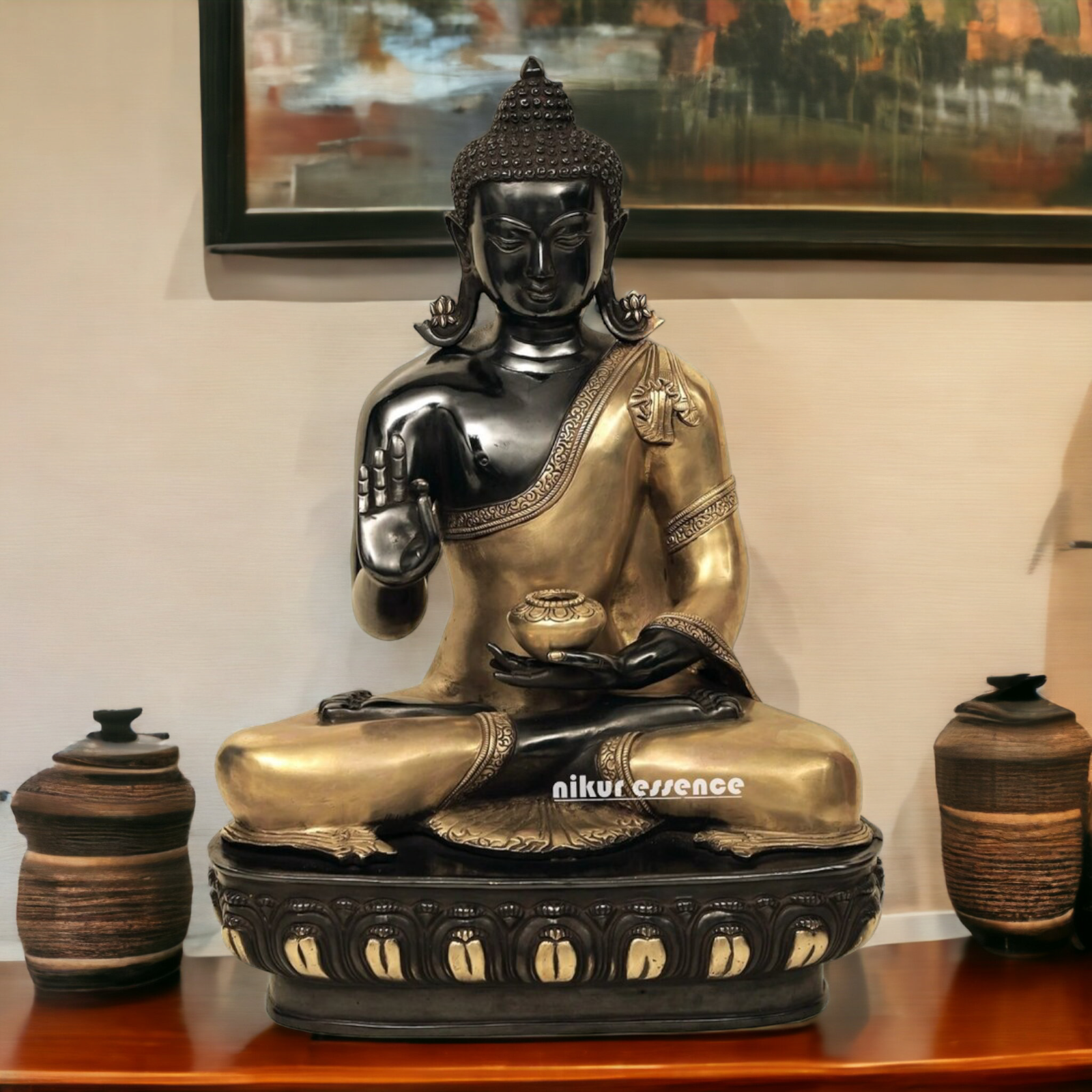 Shop Buddha Sitting Meditation Brass Idol- 21.063 inches Nikuressence