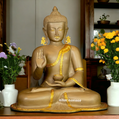 Buy Brass Buddha Sitting Idol- 17.52 inches Nikuressence