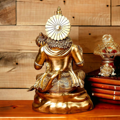 Buy Hanuman Sitting Blessing with Gada Brass idol - 19 inches Nikuressence