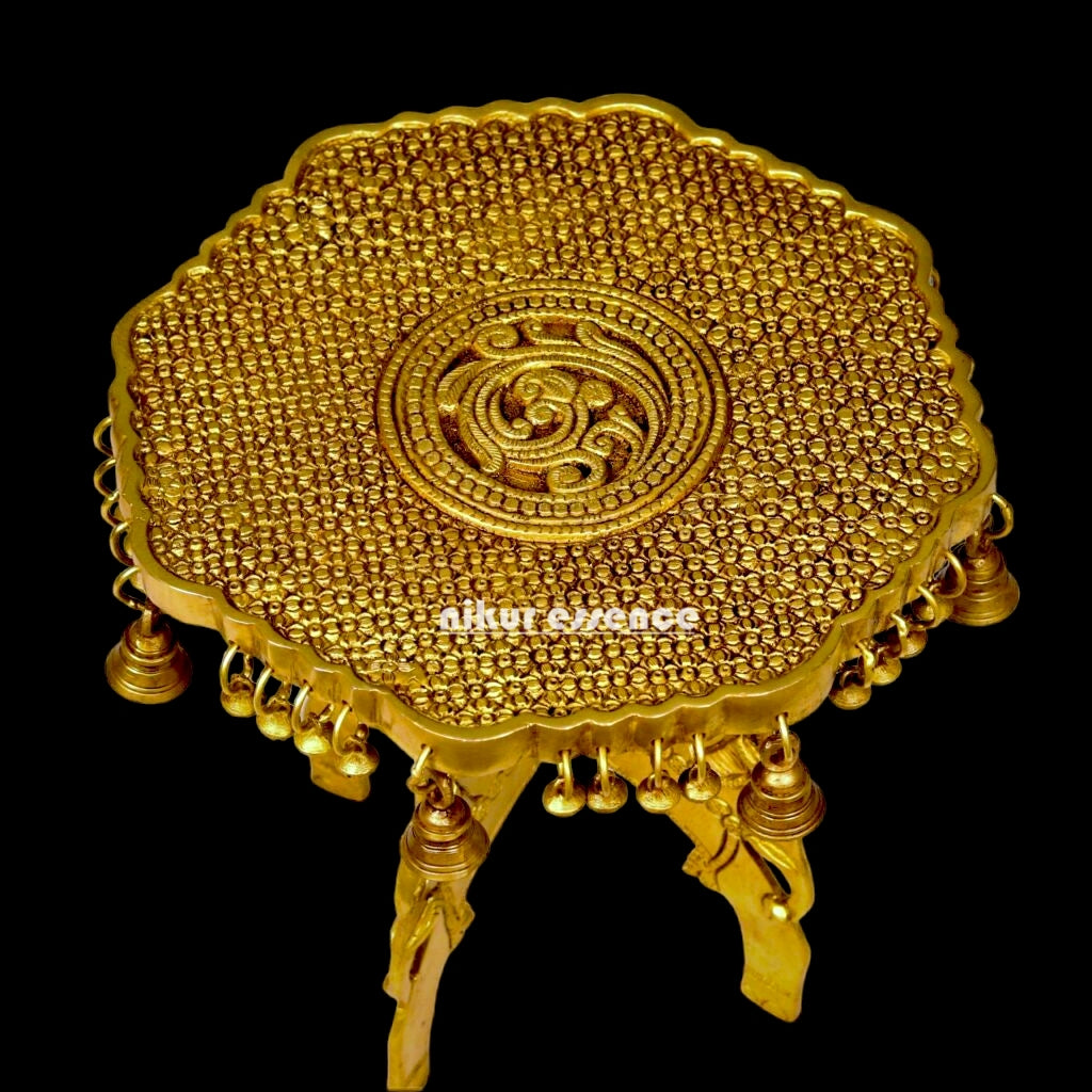 Solid Brass Chowki - 11.8 inches Nikuressence