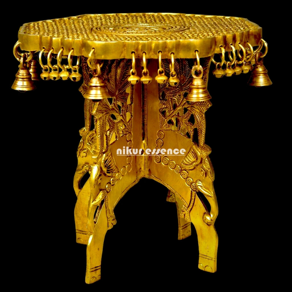 Solid Brass Chowki - 11.8 inches Nikuressence