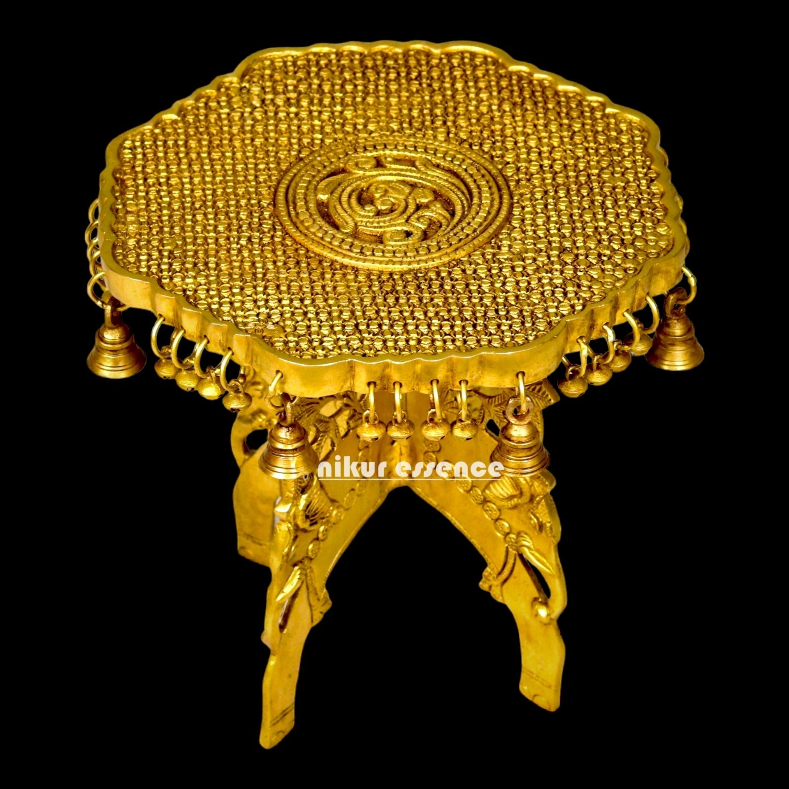 Solid Brass Chowki - 11.8 inches Nikuressence