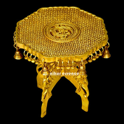 Solid Brass Chowki - 11.8 inches Nikuressence