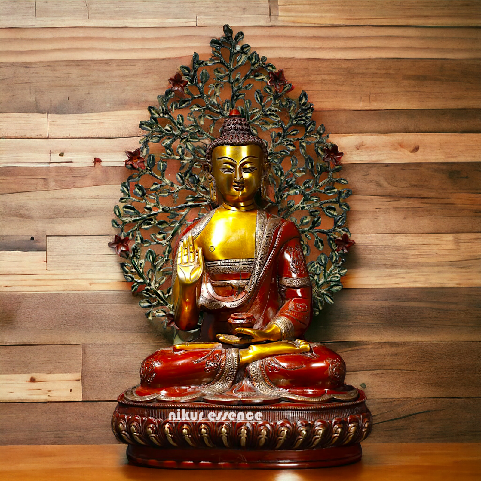 Shop Brass Buddha with Sitting Tree Idol - 20.079 inches Height Nikuressence