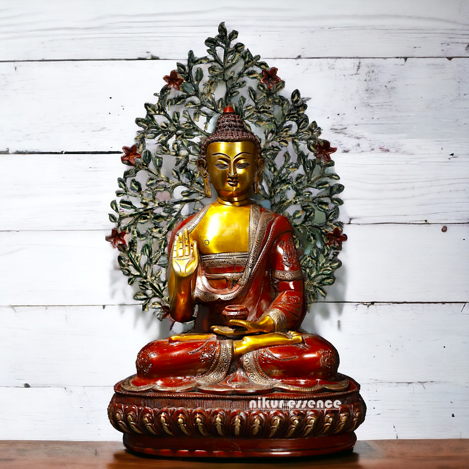 Shop Brass Buddha with Sitting Tree Idol - 20.079 inches Height Nikuressence