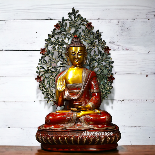 Shop Brass Buddha with Sitting Tree Idol - 20.079 inches Height Nikuressence