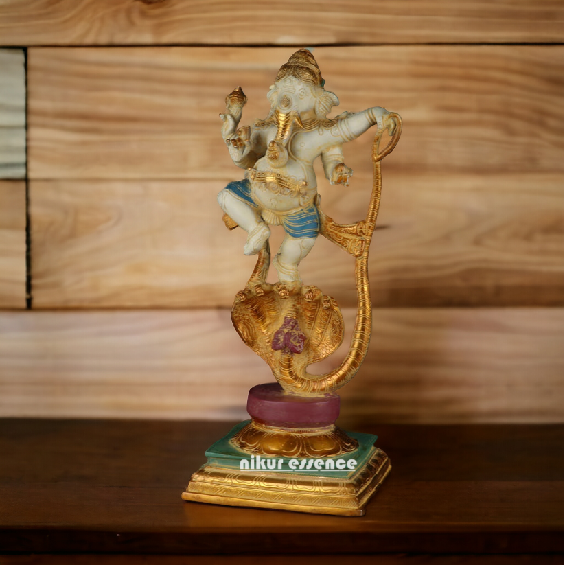 Buy Brass Ganesh with Sheshnag idol - 12 inches Nikuressence