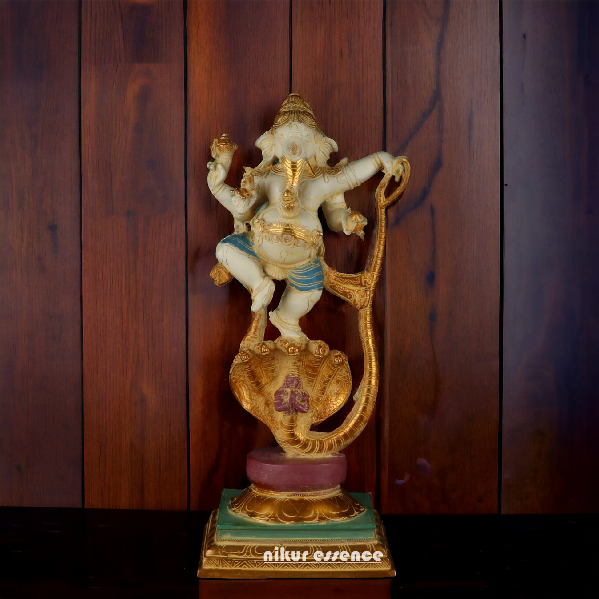 Buy Brass Ganesh with Sheshnag idol - 12 inches Nikuressence
