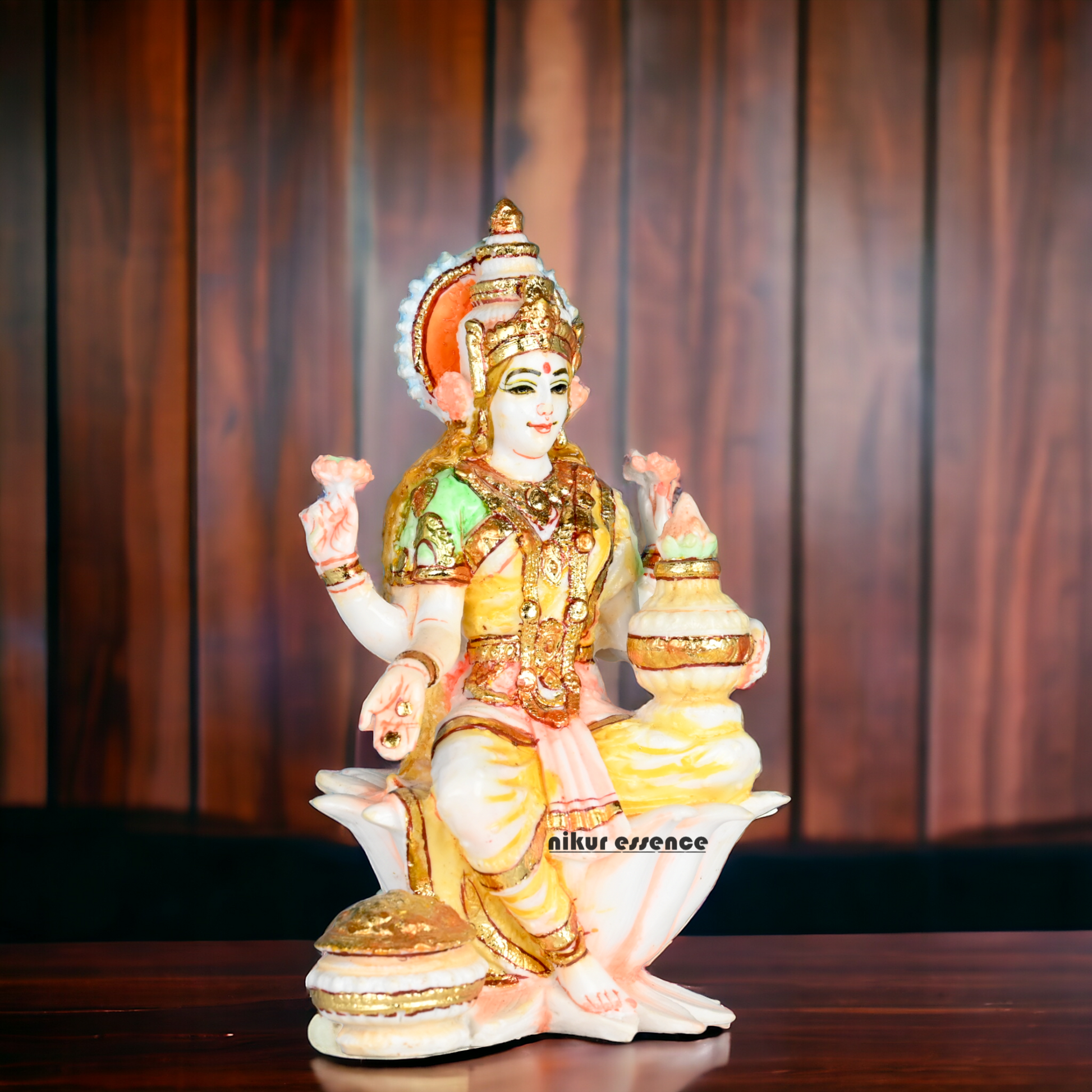 Buy Exquisite Handcrafted White Cultured Marble Goddess Laxmi Statue - Hindu Mythology Inspired Art Nikuressence