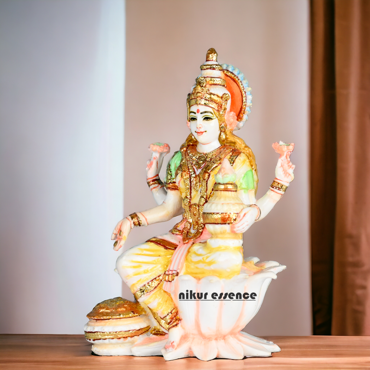 Buy Exquisite Handcrafted White Cultured Marble Goddess Laxmi Statue - Hindu Mythology Inspired Art Nikuressence