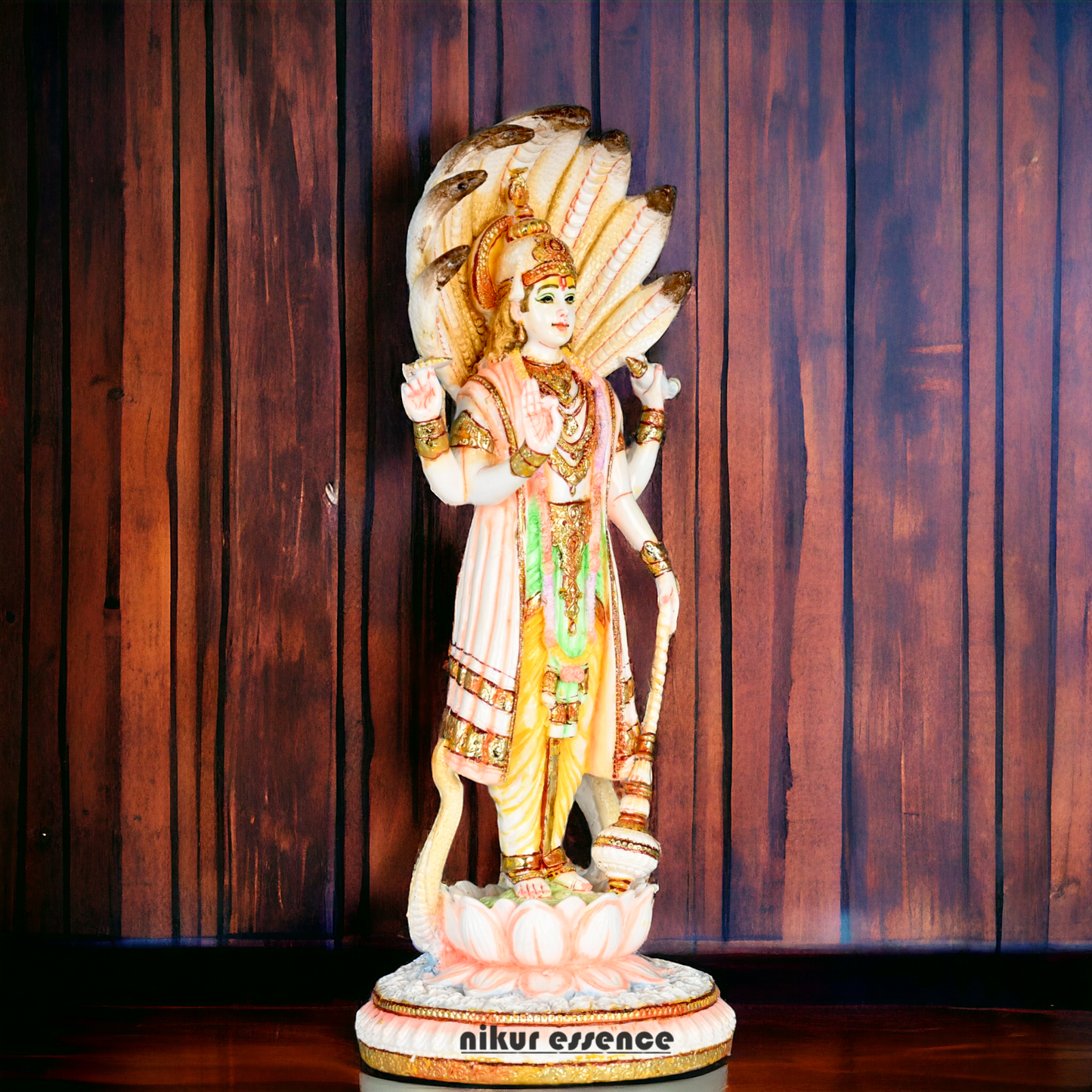 Buy Handcrafted Cultured Marble Lord Narayan Statue - Divine Hindu God Sculpture for Home Decor, Temple Nikuressence