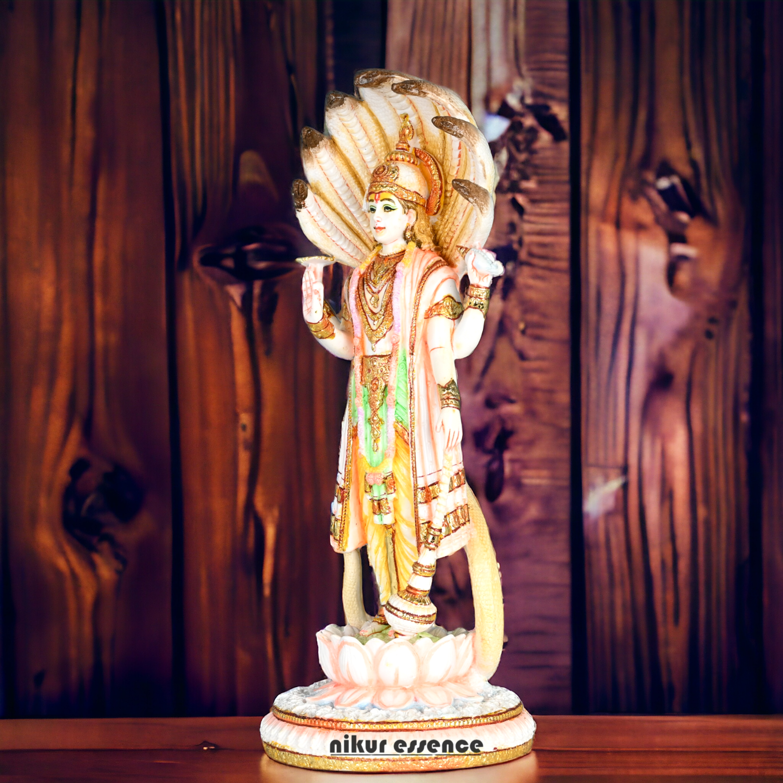 Buy Handcrafted Cultured Marble Lord Narayan Statue - Divine Hindu God Sculpture for Home Decor, Temple Nikuressence
