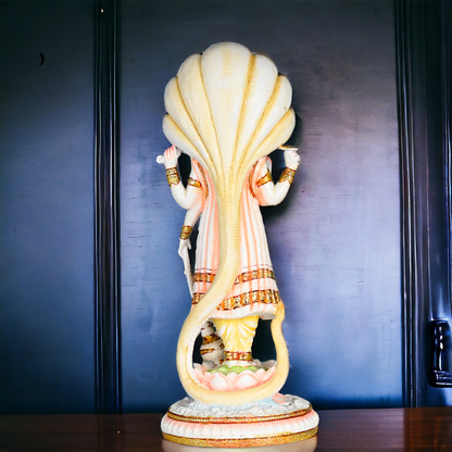 Buy Handcrafted Cultured Marble Lord Narayan Statue - Divine Hindu God Sculpture for Home Decor, Temple Nikuressence