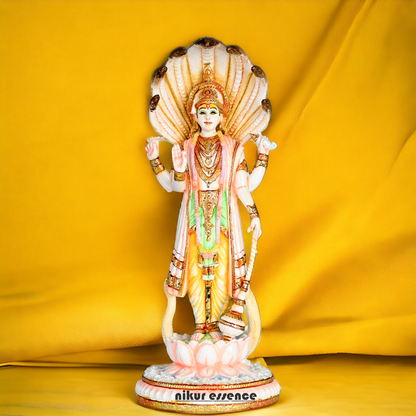 Buy Handcrafted Cultured Marble Lord Narayan Statue - Divine Hindu God Sculpture for Home Decor, Temple Nikuressence