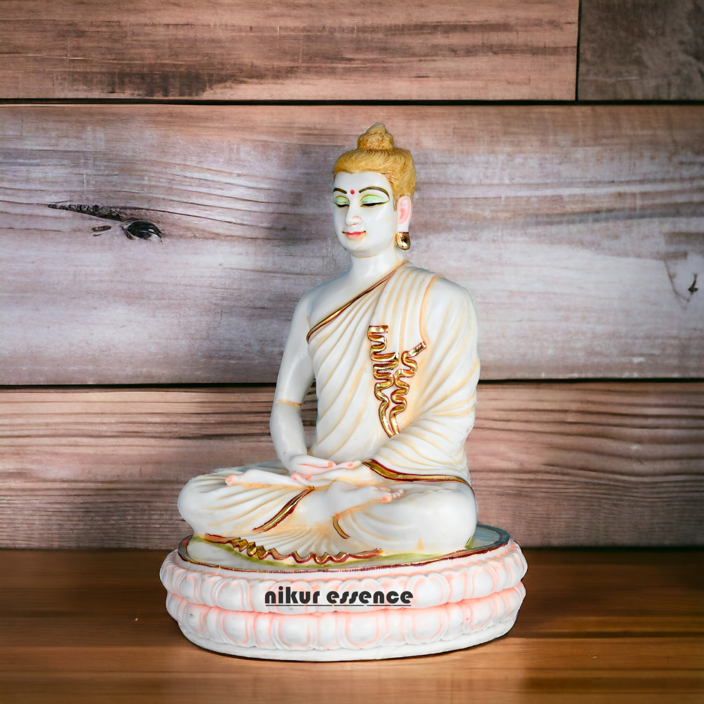Buy Serene Cultured Marble Buddha Statue - Handcrafted Buddhist Figurine for Meditation fo home Nikuressence